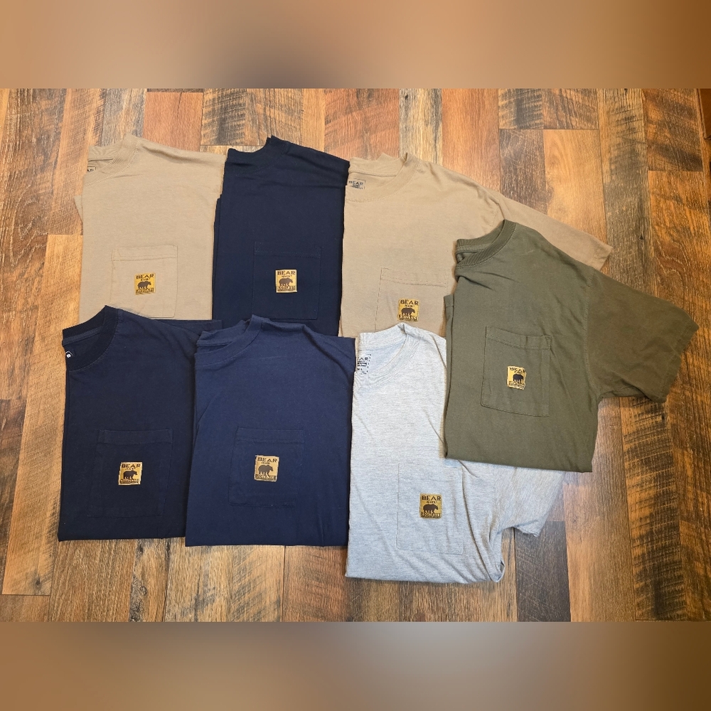 Men's Pocket T-Shirt - Olive, Navy, Tan, Gray